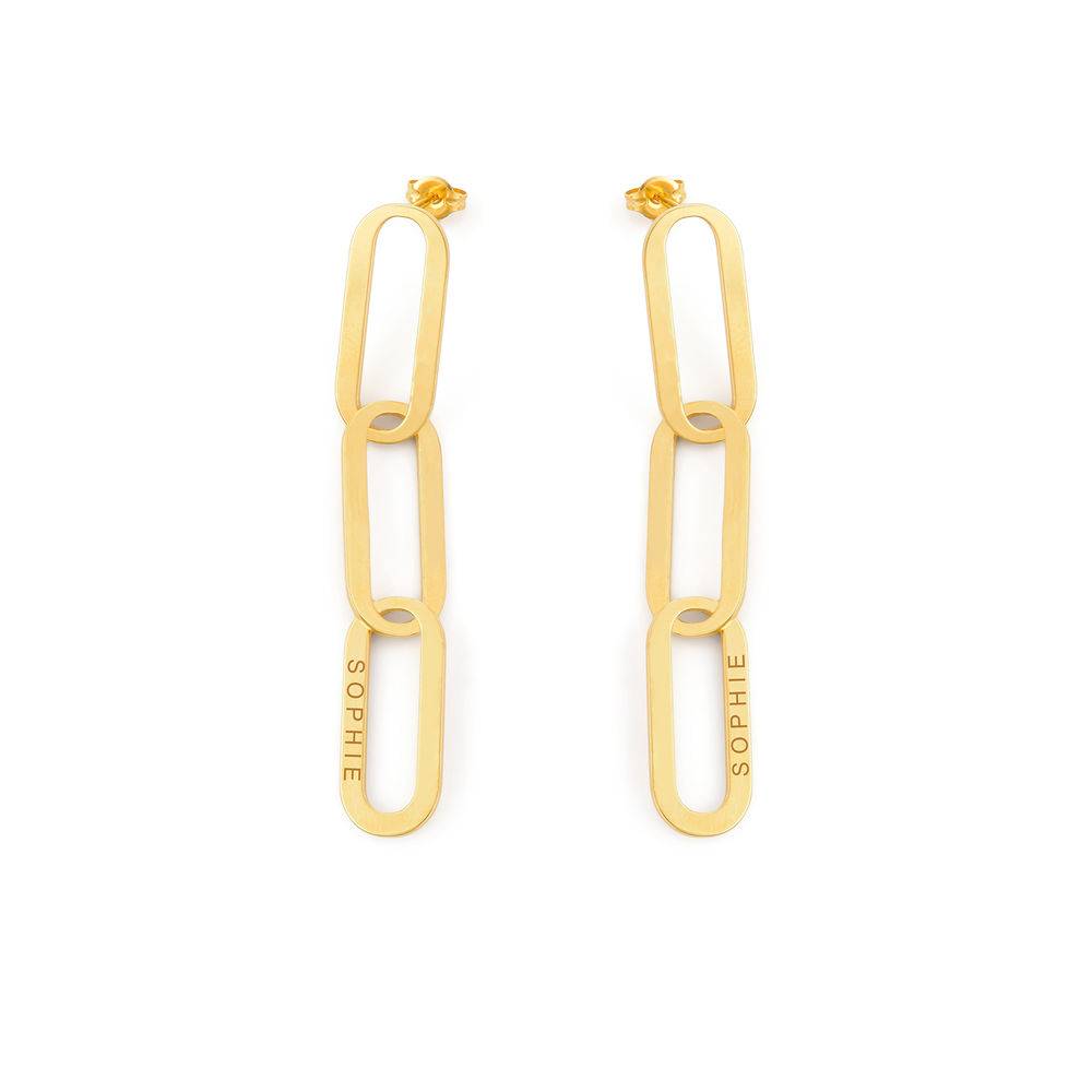 Aria Link Chain Earrings in 18ct Gold Plating product photo