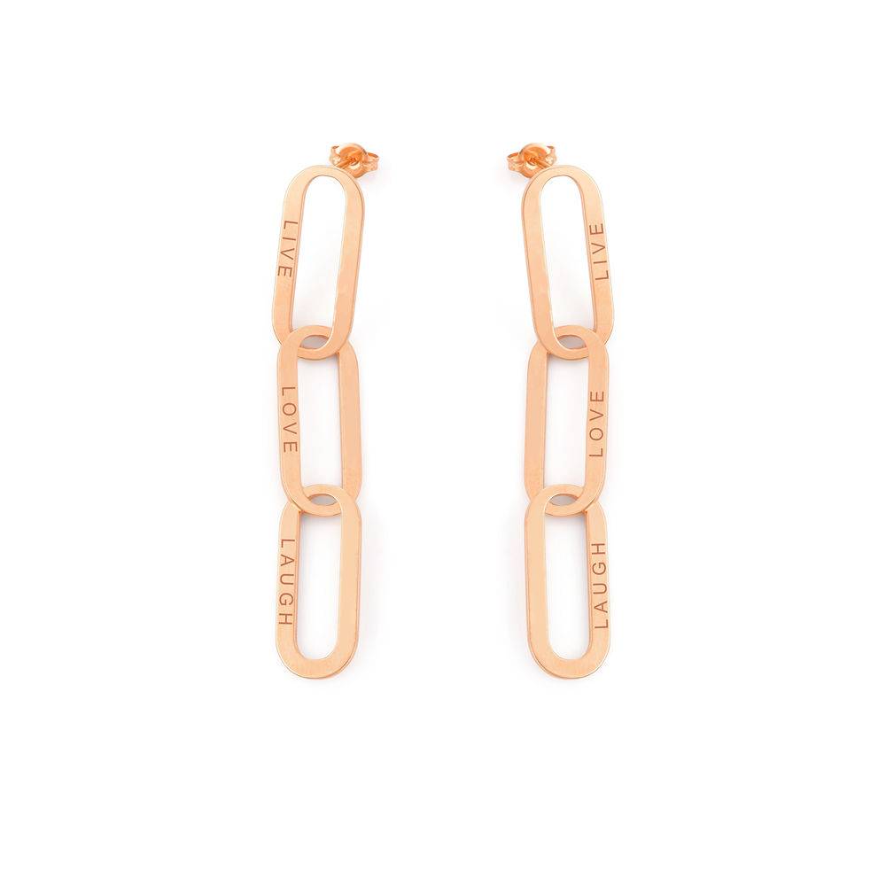 Aria Link Chain Earrings in 18ct Rose Gold Plating-1 product photo