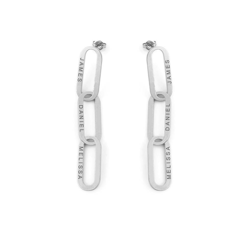 Aria Link Chain Earrings in Sterling Silver-1 product photo