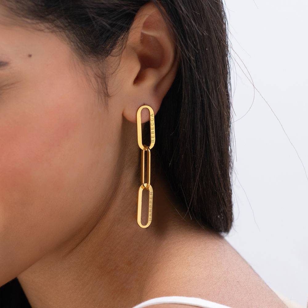 Aria Link Chain Earrings in Vermeil-2 product photo