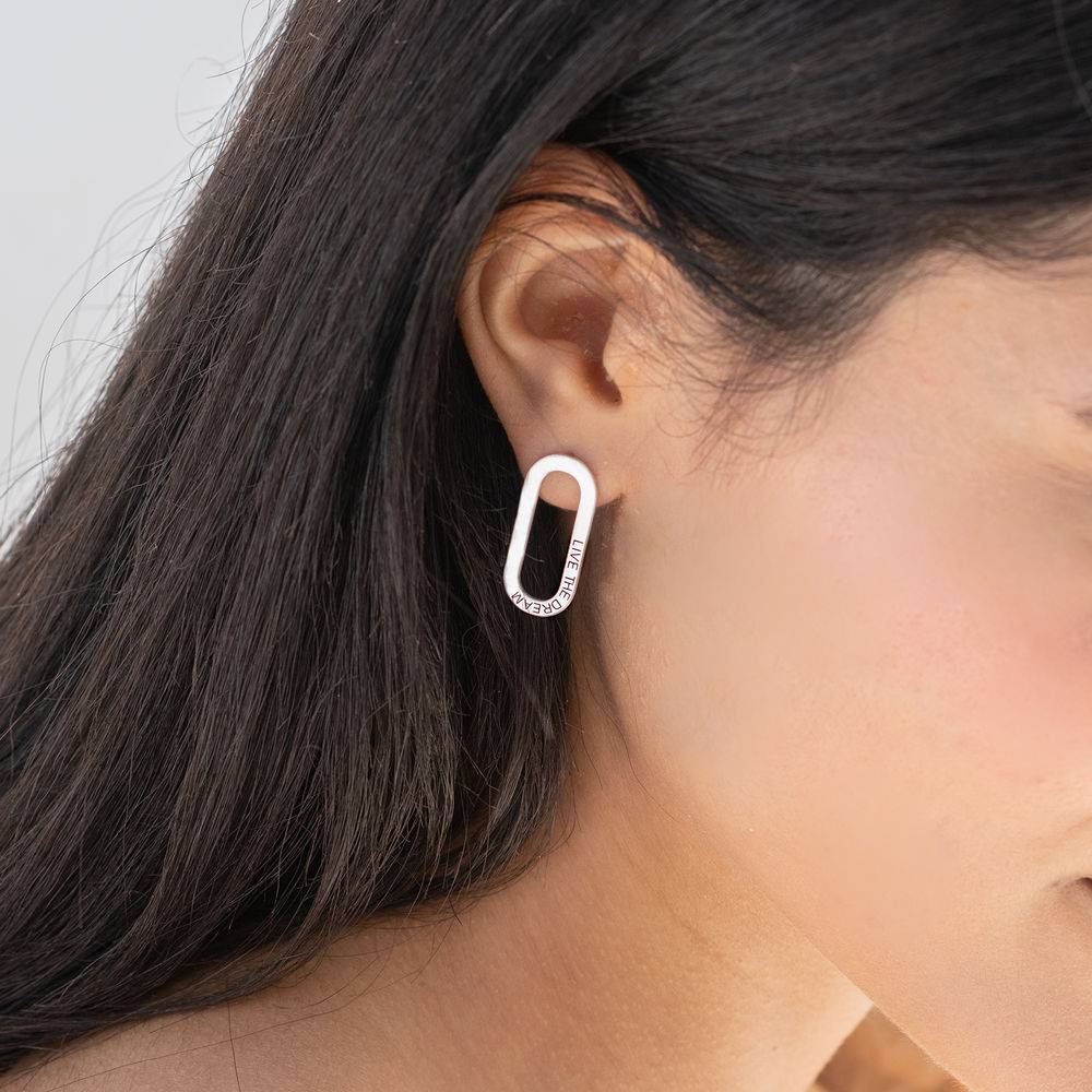 Boucles d'oreilles Aria avec chaîne simple en argent-1 photo du produit