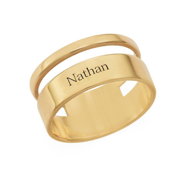 Asymmetrical Name Ring with Gold Plating-1 product photo