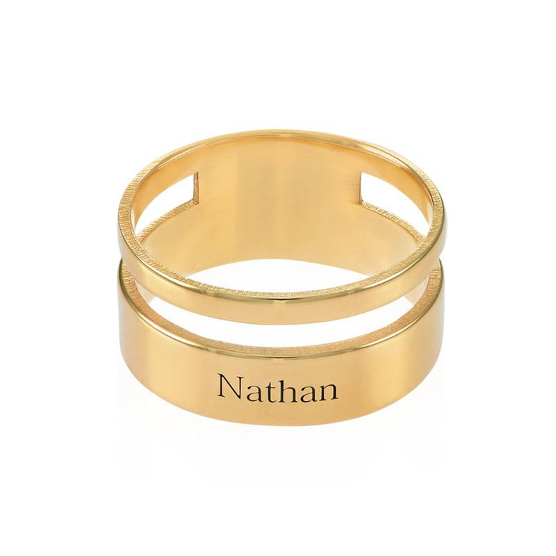 Asymmetrical Name Ring with Gold Plating-2 product photo