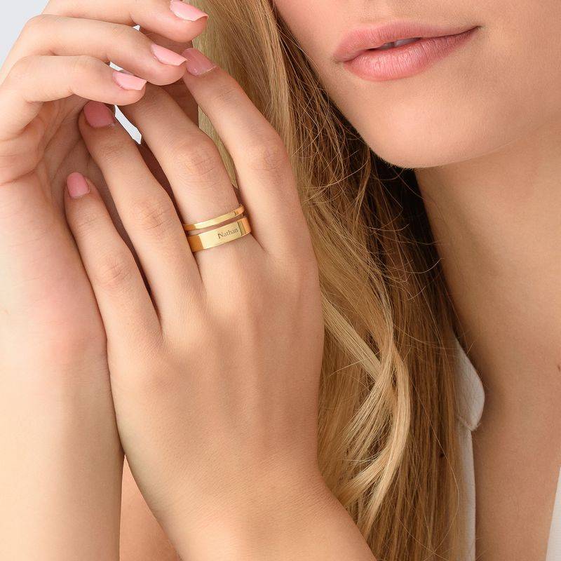 Asymmetrical Name Ring with in 18ct Gold Plating-1 product photo