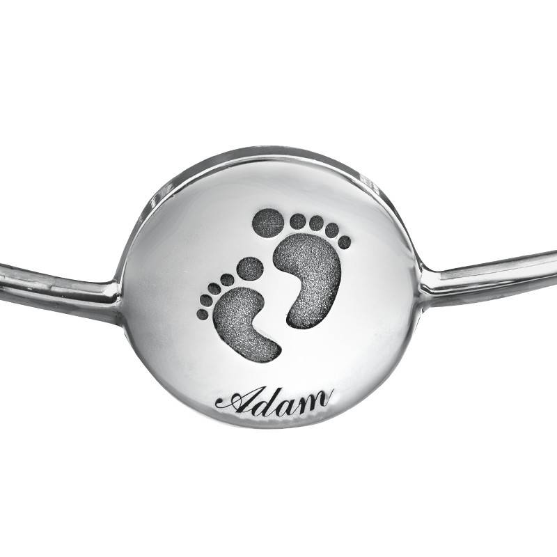 Baby Feet Bangle Bracelet with Engraving-2 product photo