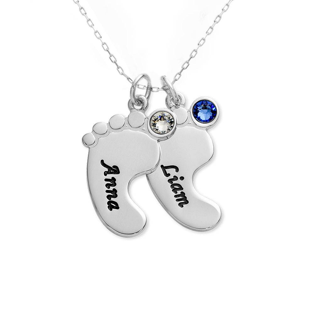 Baby Feet Necklace In 10ct White Gold-3 product photo