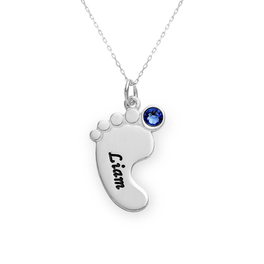 Baby Feet Necklace In 10K White Gold-1 product photo