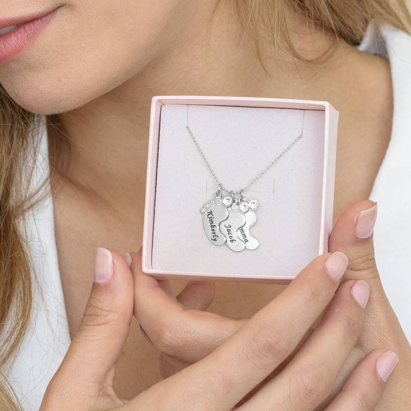 Baby Feet Necklace In 10ct White Gold-4 product photo