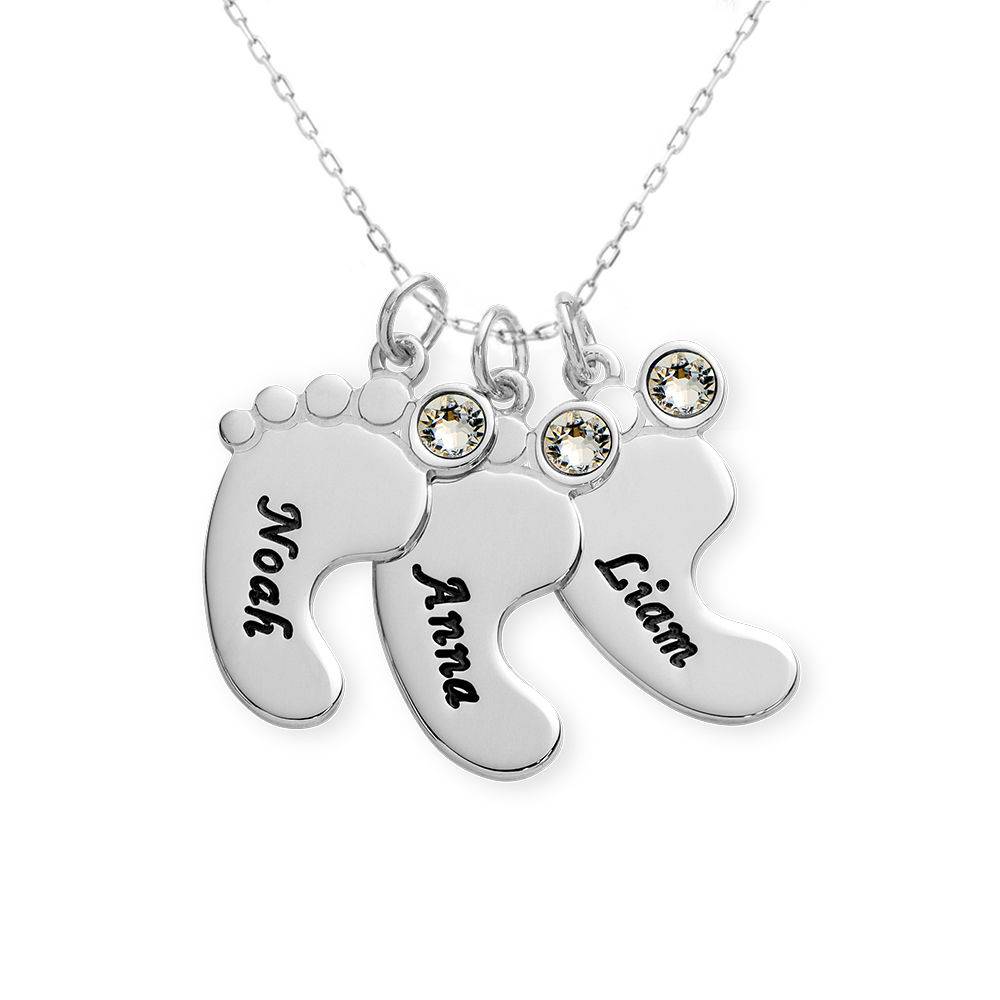 Baby Feet Necklace In 10ct White Gold-7 product photo