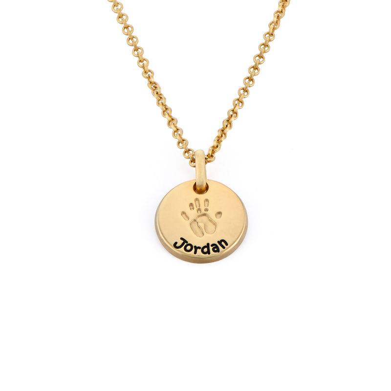 Baby Hand Engraved Charm Necklace in Gold Plating-1 product photo