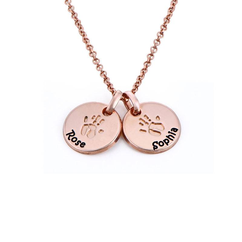 Baby Hand Engraved Charm Necklace in Rose Gold Plating-6 product photo
