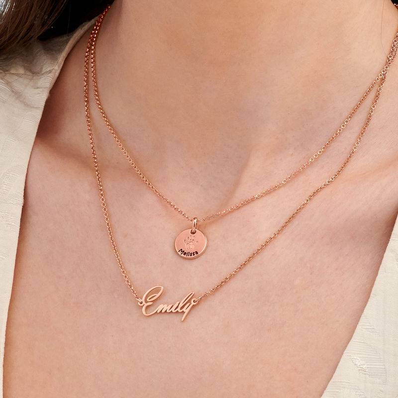 Baby Hand Engraved Charm Necklace in Rose Gold Plating-3 product photo