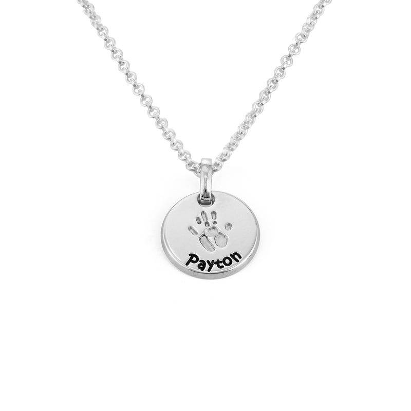 Baby Hand Engraved Charm Necklace in Sterling Silver-3 product photo