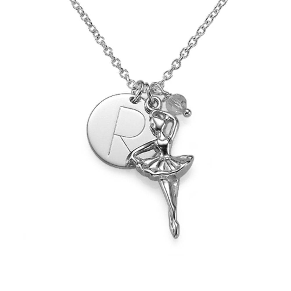 Ballerina Necklace with Engraved Disc Charm-2 product photo