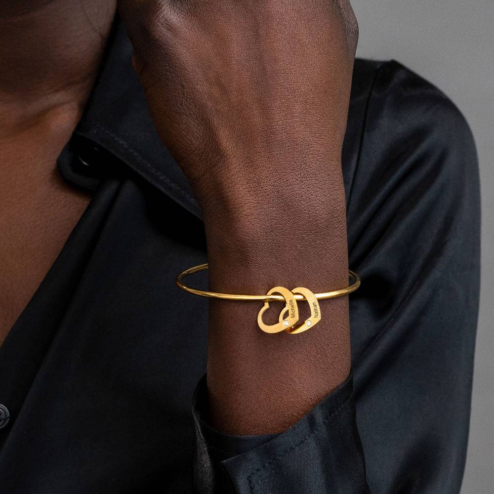 Chelsea armband met hangende hartjes en diamanten in 18k goud vermeil-3 Productfoto