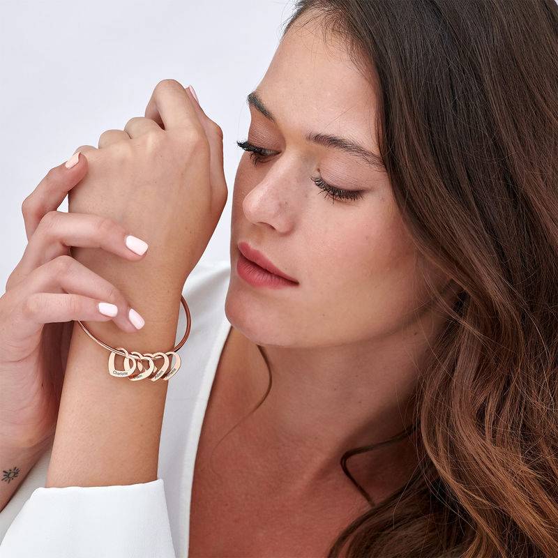 18k rosé vergulde Chelsea armband met hangende hartjes Productfoto