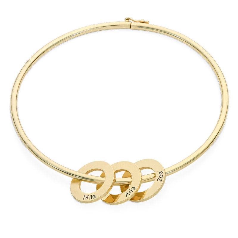 Bangle Bracelet with Round Shape Pendants in 18ct Gold Plating-1 product photo