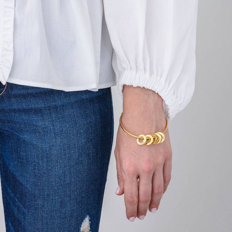 Bangle Bracelet with Round Shape Pendants in Gold Plating-5 product photo