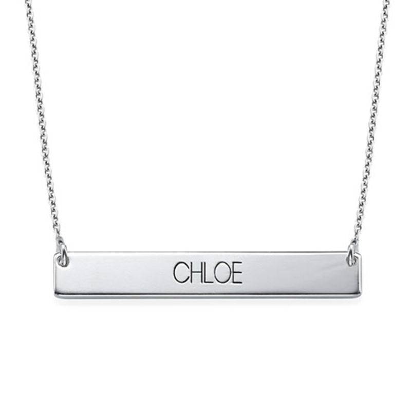 Bar Necklace All Capital Letters in Sterling Silver product photo