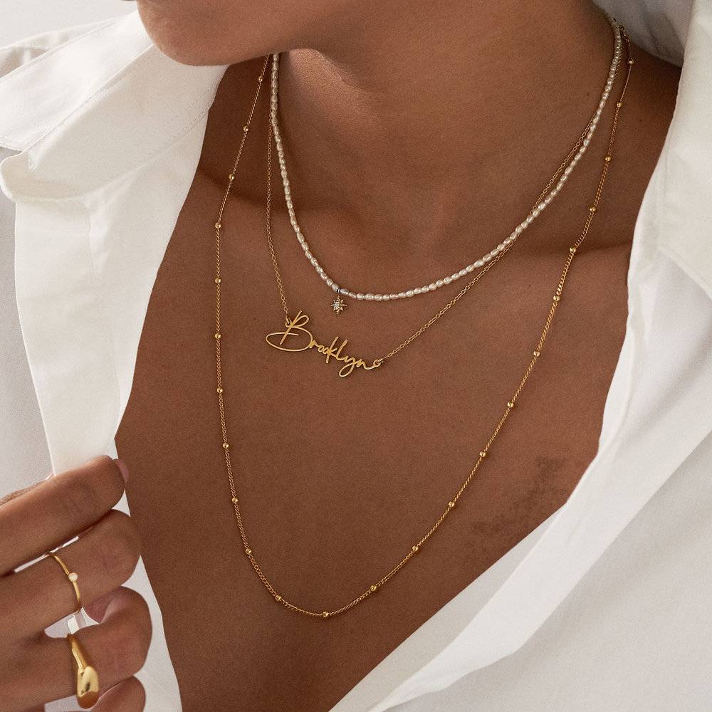 Paris Name Necklace in 18k Gold Vermeil-5 product photo