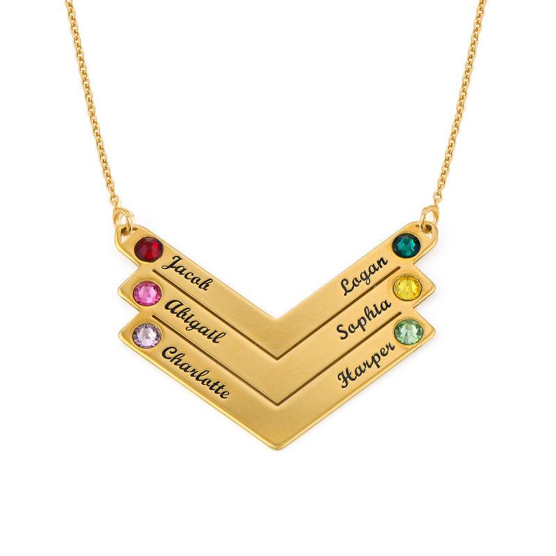 Birthstone Personalised Family Necklace in Gold Plating-4 product photo