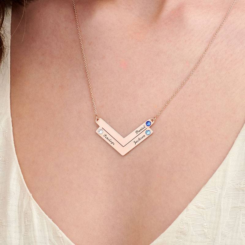 Birthstone Personalised Family Necklace in Rose Gold Plating-1 product photo