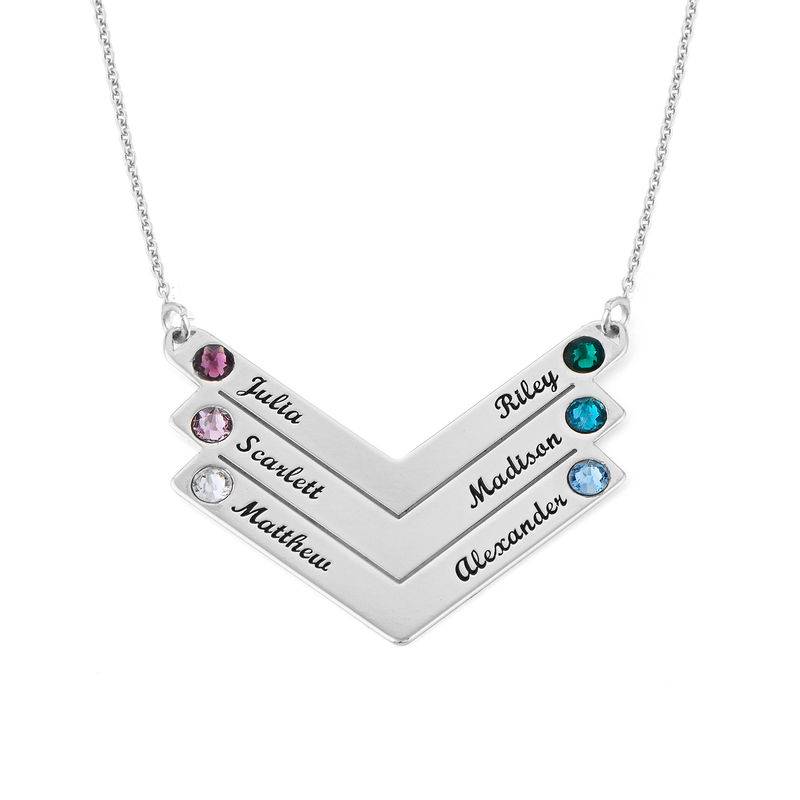 Birthstone Personalised Family Necklace in Sterling Silver product photo