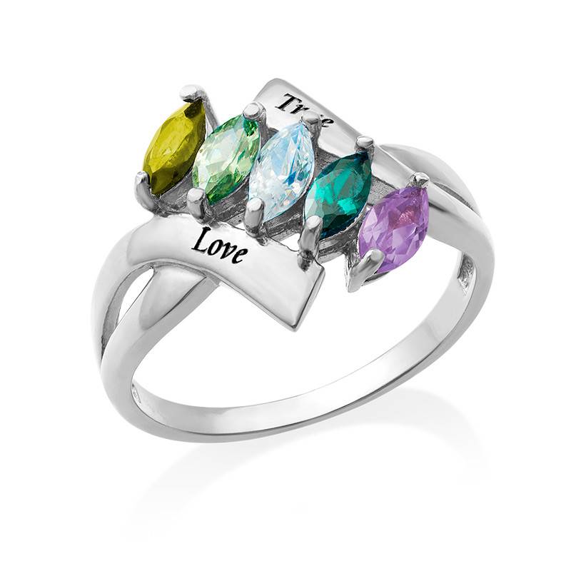 Birthstone Ring for mum in Sterling Silver-1 product photo