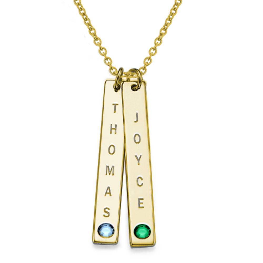 Birthstone Vertical Bar Necklace For Mothers-1 product photo