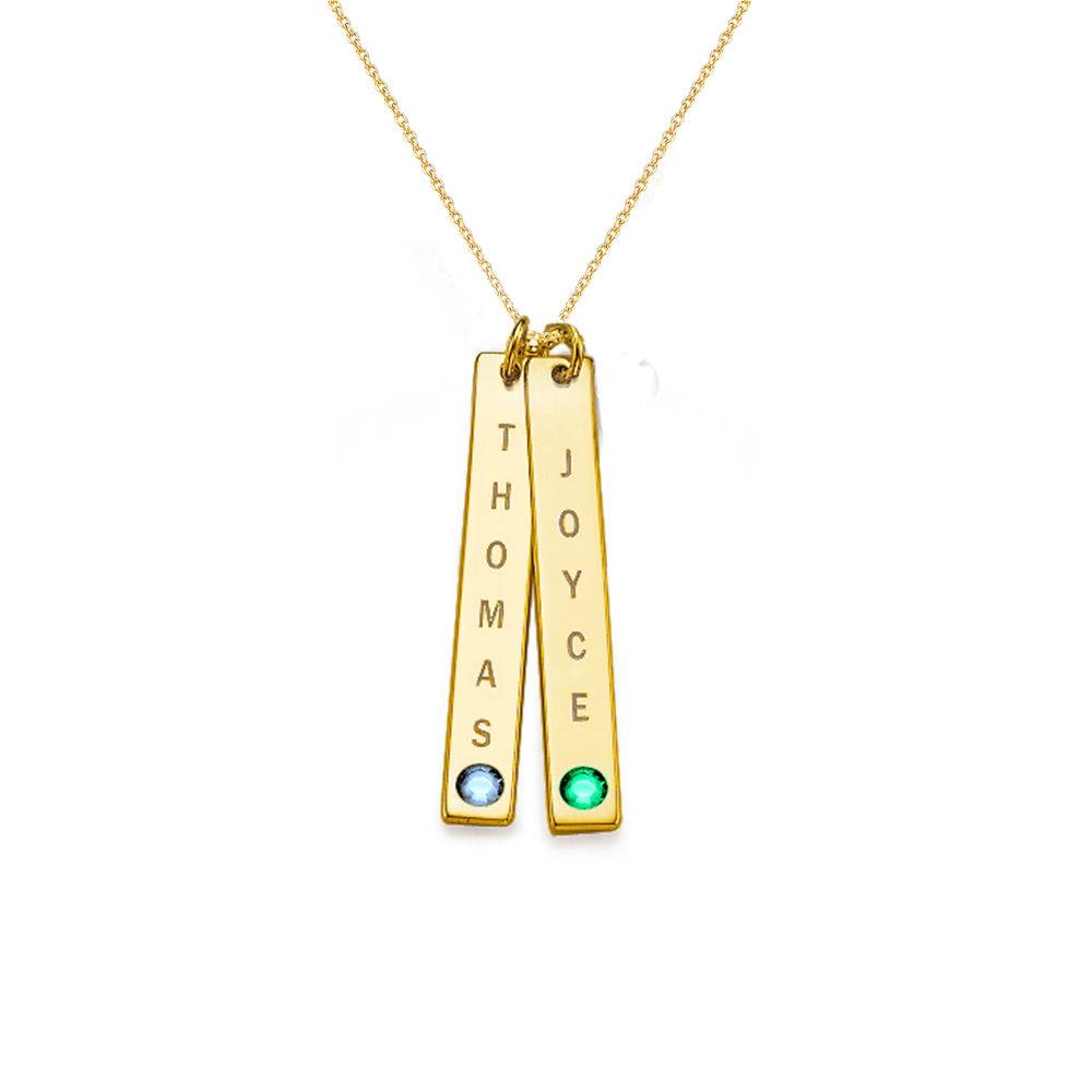 Vertical Bar Necklace with Birthstone in 18ct Gold Vermeil product photo