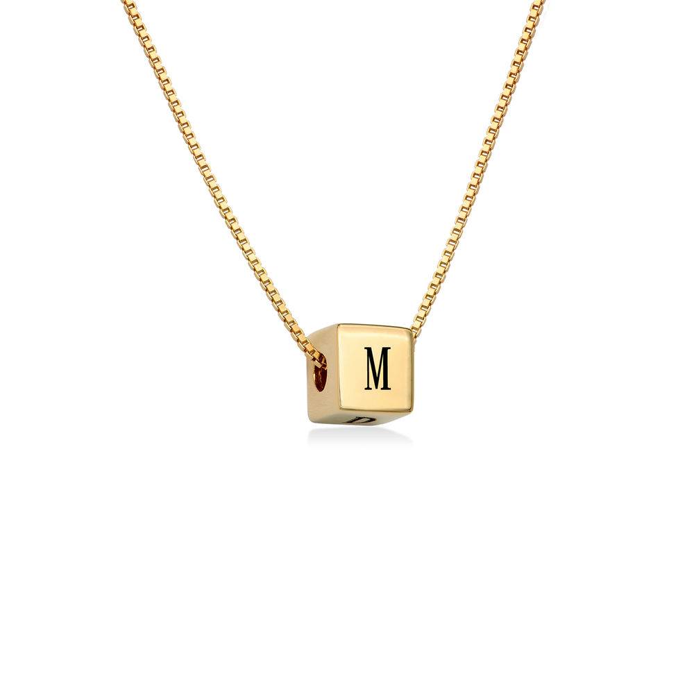 Blair Initial Cube Necklace in Gold Plating product photo