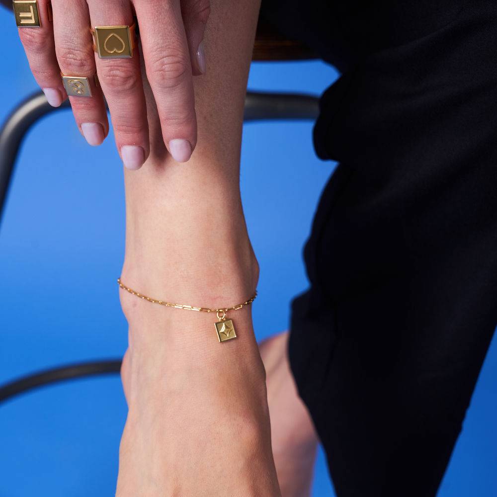 Block Anklet in 18ct Gold Vermeil-5 product photo