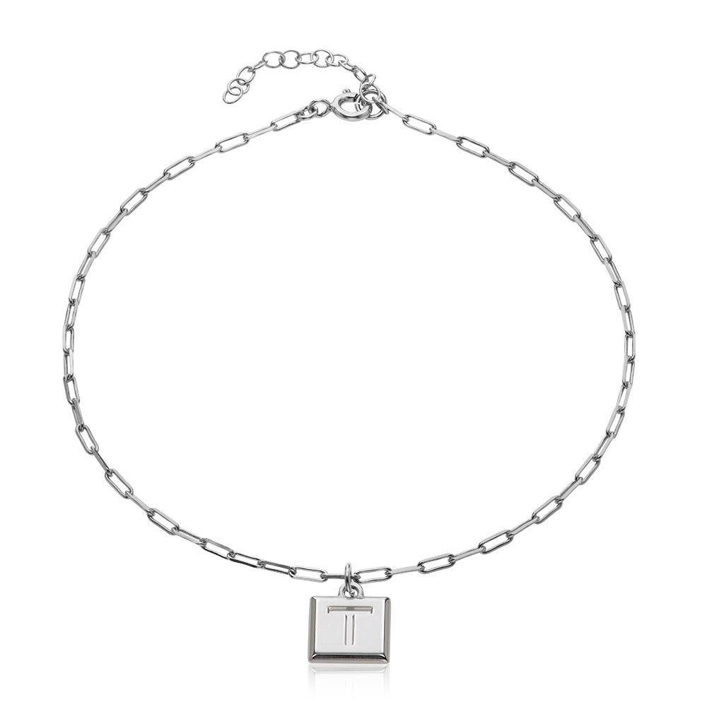 Block Anklet in Sterling Silver-5 product photo