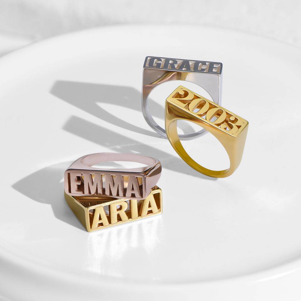 Block Name Ring in Gold Plating product photo