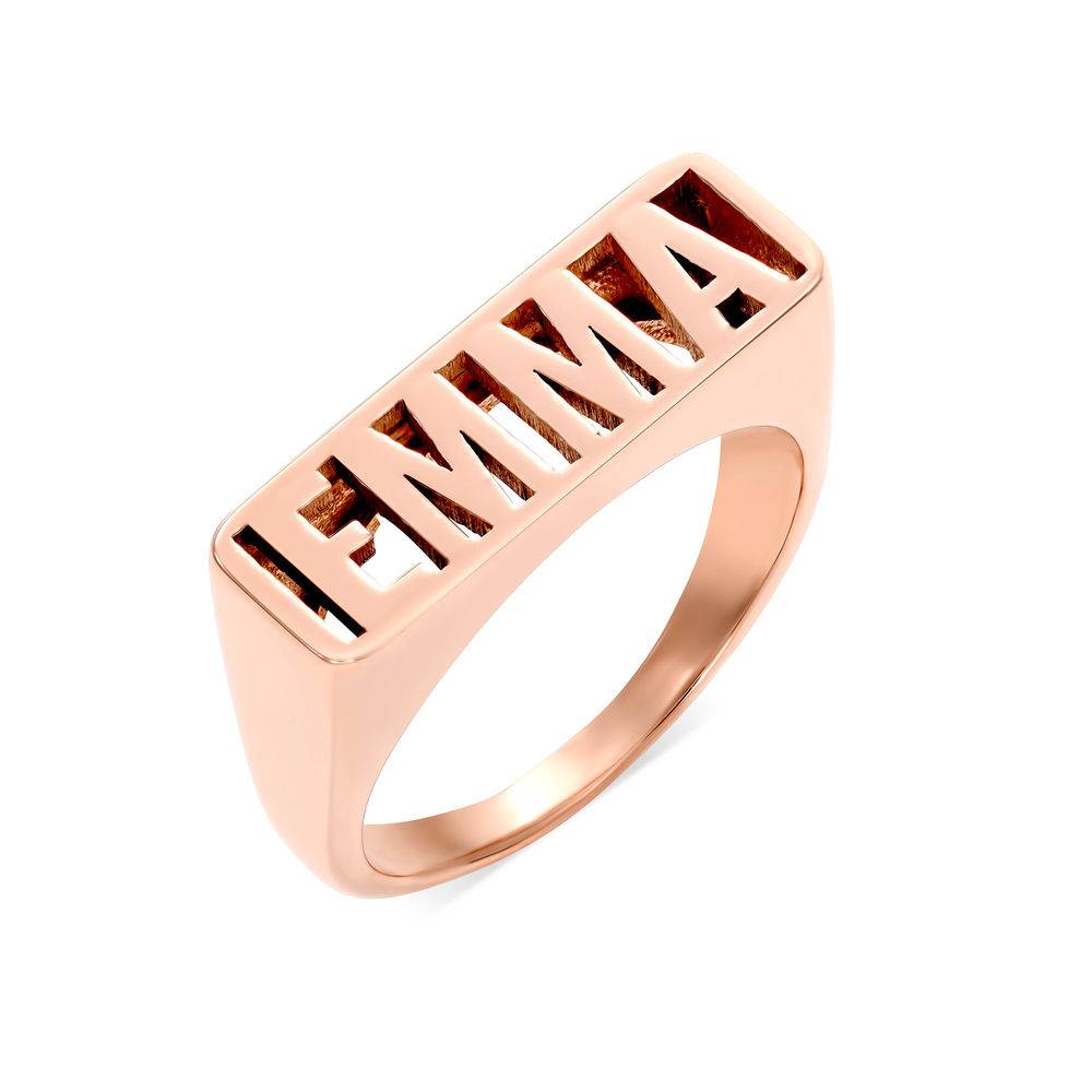 Block Name Ring in 18ct Rose Gold Plating-1 product photo