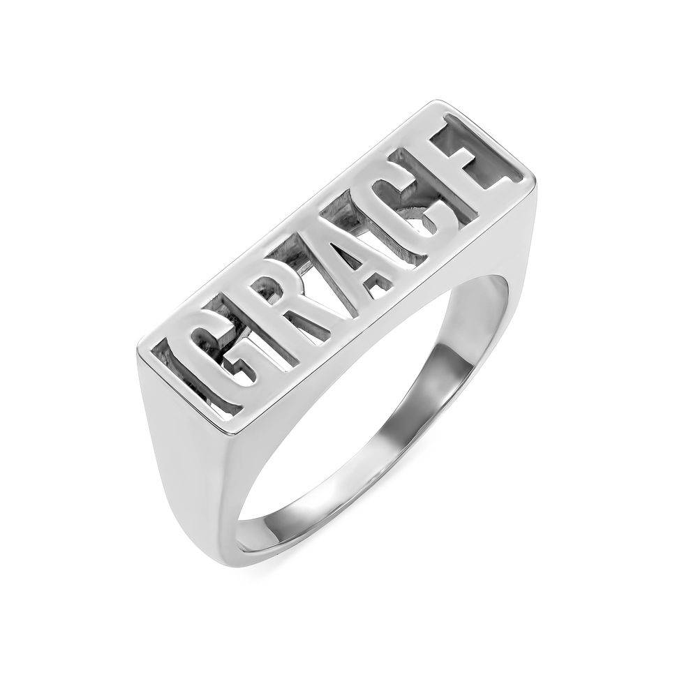 Block Name Ring in Sterling Silver-1 product photo