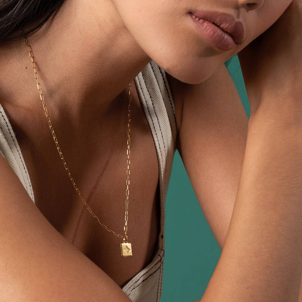 Block Necklace in 18ct Gold Vermeil-1 product photo