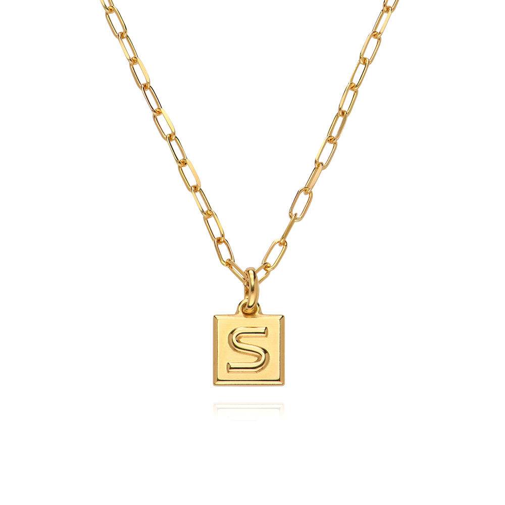 Block Necklace in 18ct Gold Vermeil-7 product photo