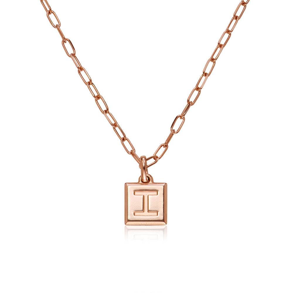 Domino ™ Block initial Necklace in 18k Rose Gold Vermeil product photo