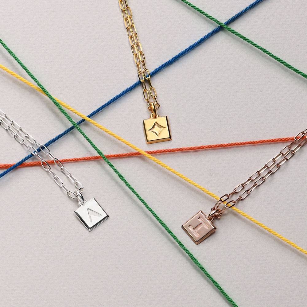 Block Necklace in 18ct Rose Gold Vermeil-6 product photo