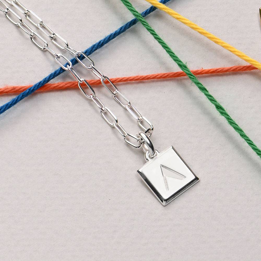 Block Necklace in Sterling Silver product photo