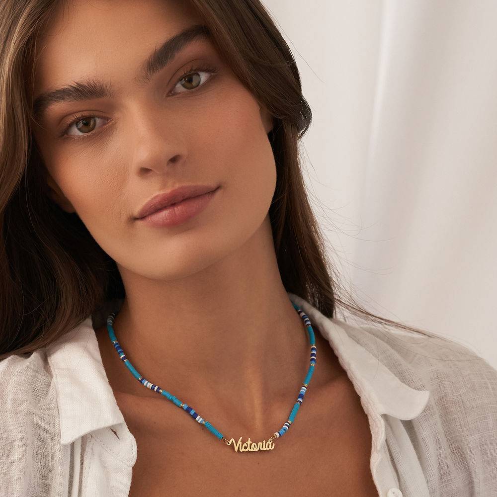 Collar con nombre "Ocean Breeze" chapado en oro 18K Collar con nombre "Ocean Breeze" chapado en oro 18K foto de producto
