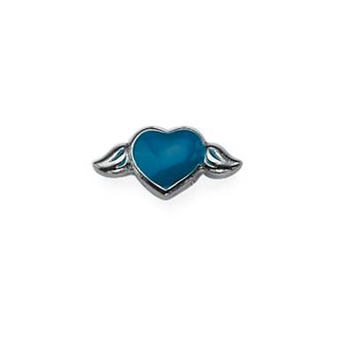 Blaues Herz für Floating Charm-Medaillon Produktfoto