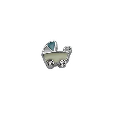 Blue Stroller Charm for Floating Locket-1 product photo
