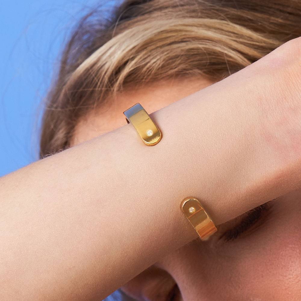 Domino ™ manchet armband met diamanten in 18k goud vermeil-5 Productfoto