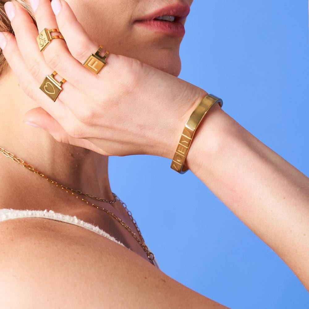 Domino ™ manchet armband met diamanten in 18k goud vermeil-8 Productfoto
