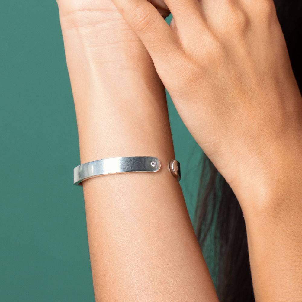 Domino ™ manchet armband met diamanten in sterling zilver-3 Productfoto