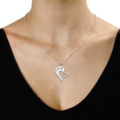 Silver Couples Breakable Heart Necklace-1 product photo