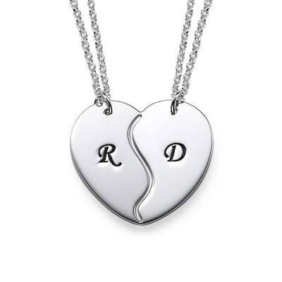 Breakable Heart Necklaces with Engraved Initials product photo