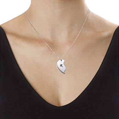 Breakable Heart Necklaces with Initial Engraving product photo